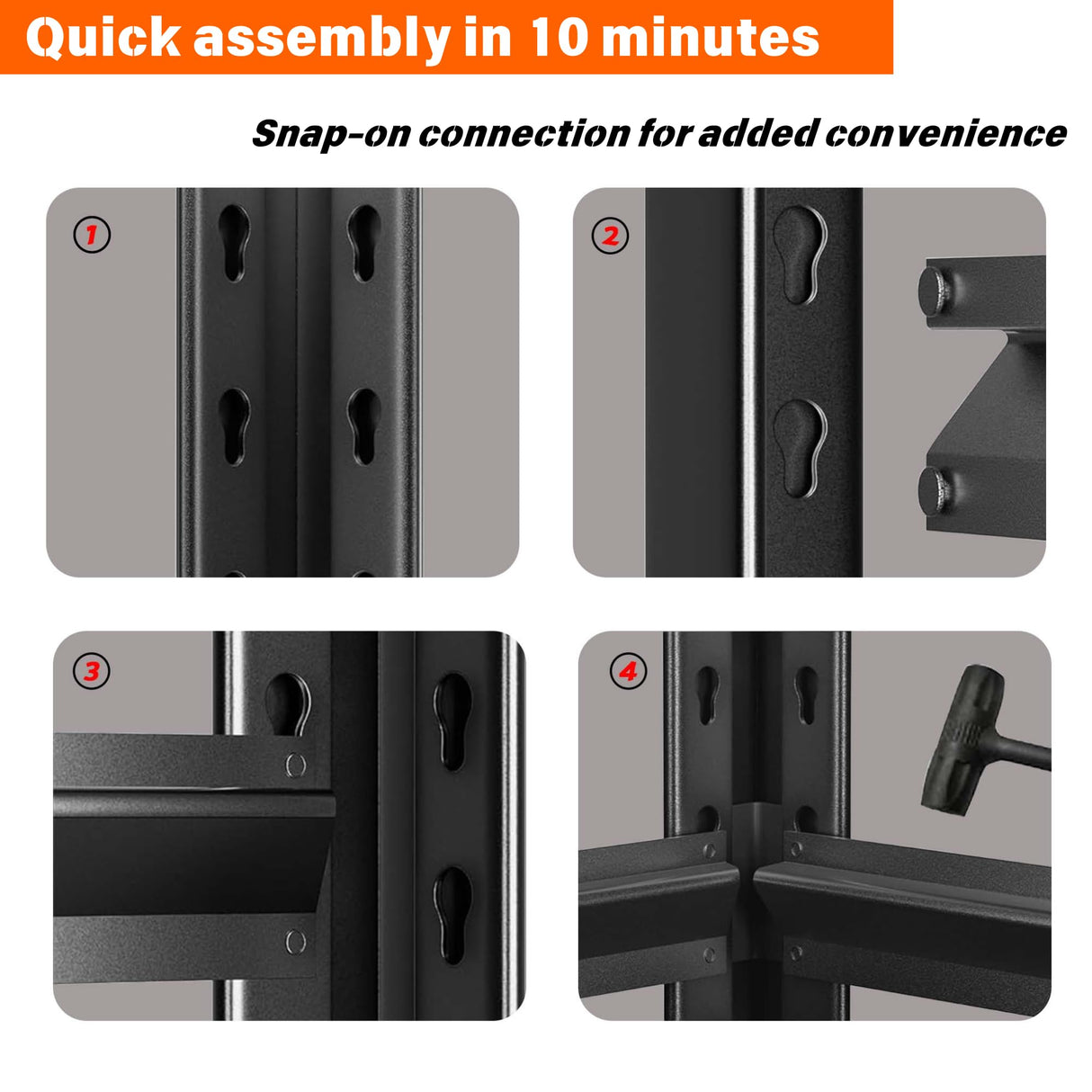 Notmise 78" H Metal Garage Shelving Unit, Heavy Duty Steel Storage Rack with High Load Capacity, Ideal for Garage, Warehouse, Basement, or Home Organization Solutions, Black (78" H×36" W×16" D) Notmise