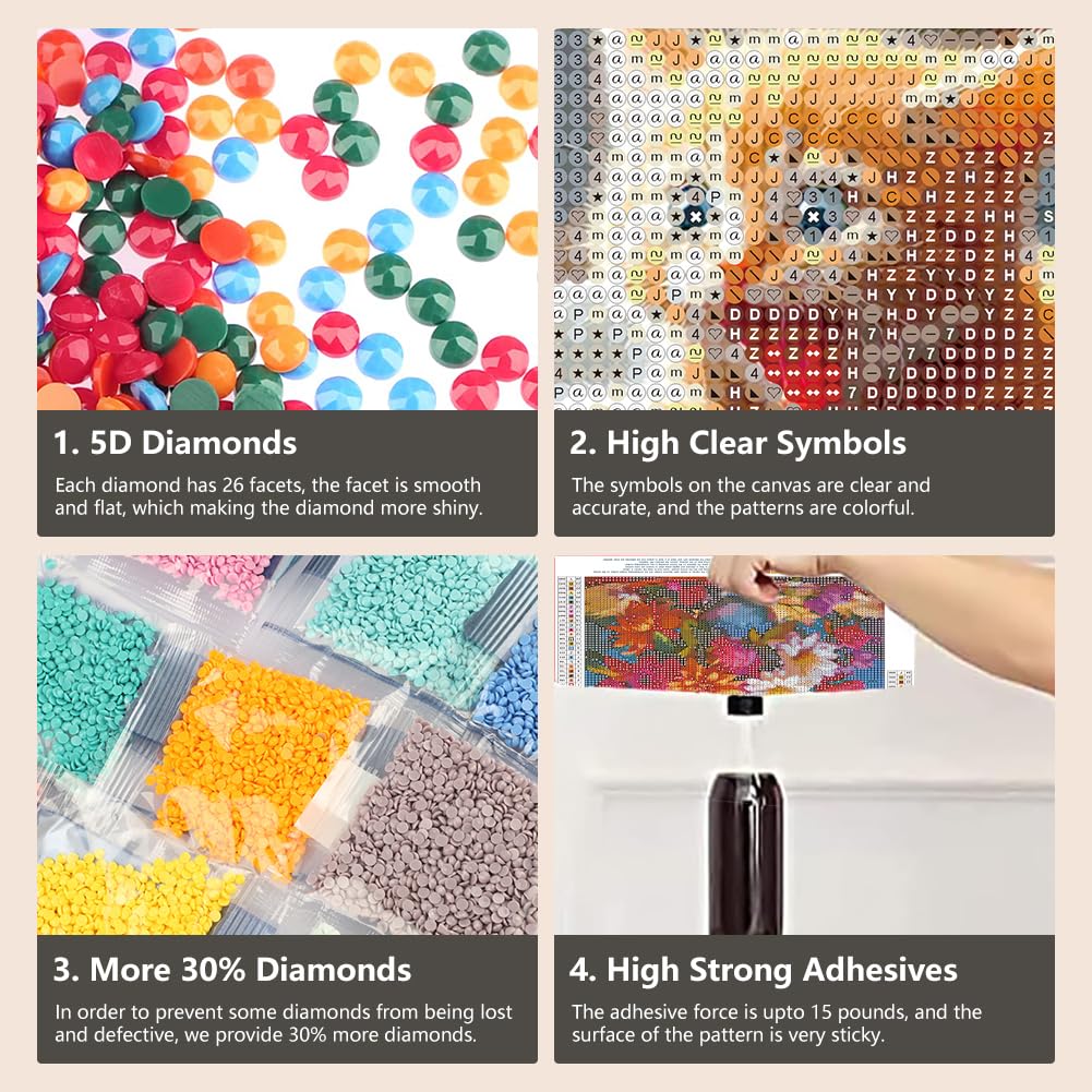 FHBUBPUP Cat Diamond Art Kits for Adults - Diamond Painting Kits for Adults Beginners - DIY Full Drill Round Diamond Dot Gem Art, Craft Gift Suitable for Home Wall Decoration 12×12Inch FHBUBPUP