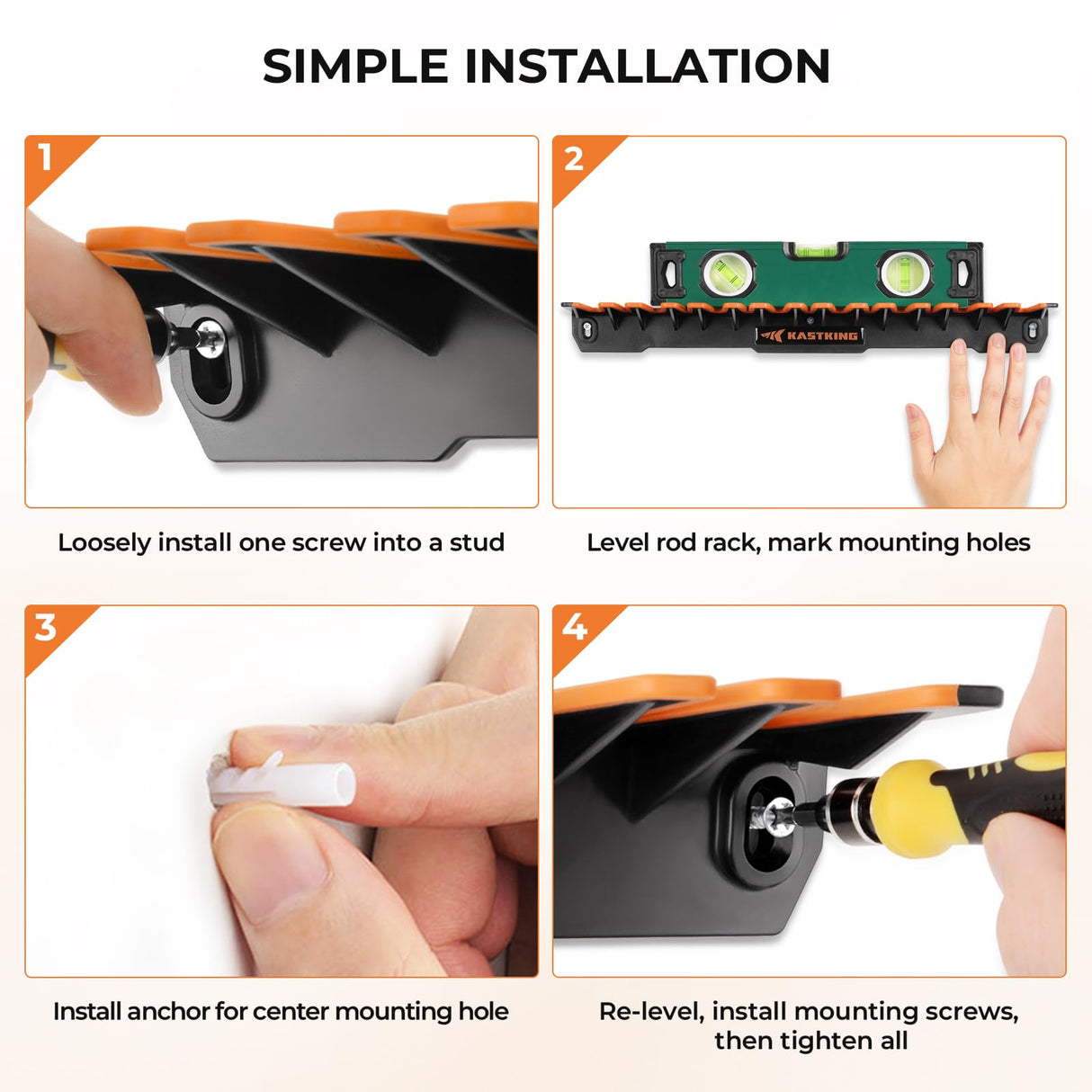 KastKing V15 Vertical Fishing Rod Holder – Wall Mounted Fishing Rod Rack, Store 15 Rods or Fishing Rod Combos in 17.25 Inches, Great Fishing Pole Holder and Rack KastKing