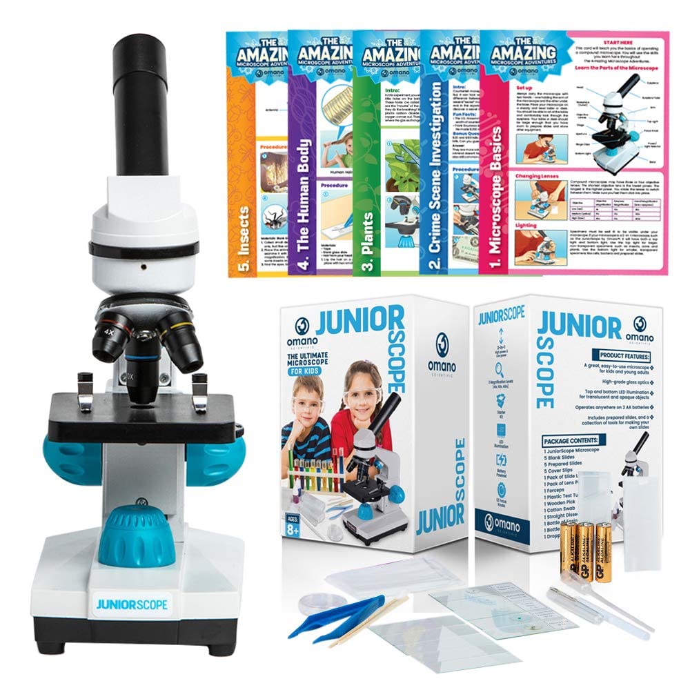Omano Juniorscope Microscope for Kids – Microscope Kit for Kids 8+ for Science Microscope Experiments – Kids Microscope Kit That Encourage STEM Exploration – Beginner Microscope for Kids 8 and Up. Omano