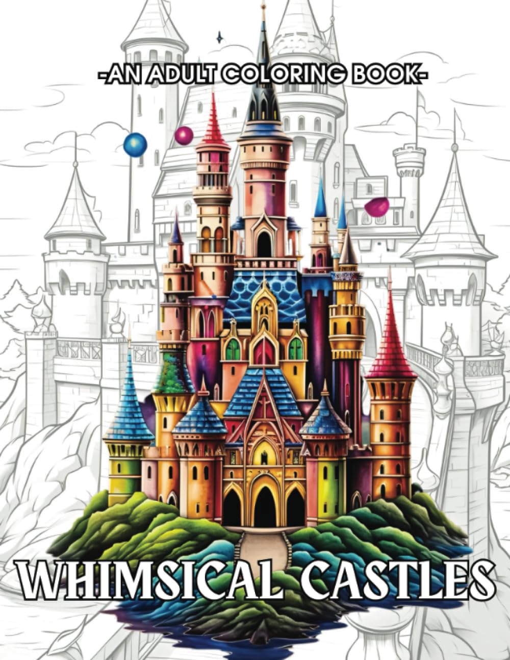 Whimsical Castles Adult Coloring Book: A Journey Into The Colorful Depths Of History, A Stress Releaving Adult Coloring Book Majosta