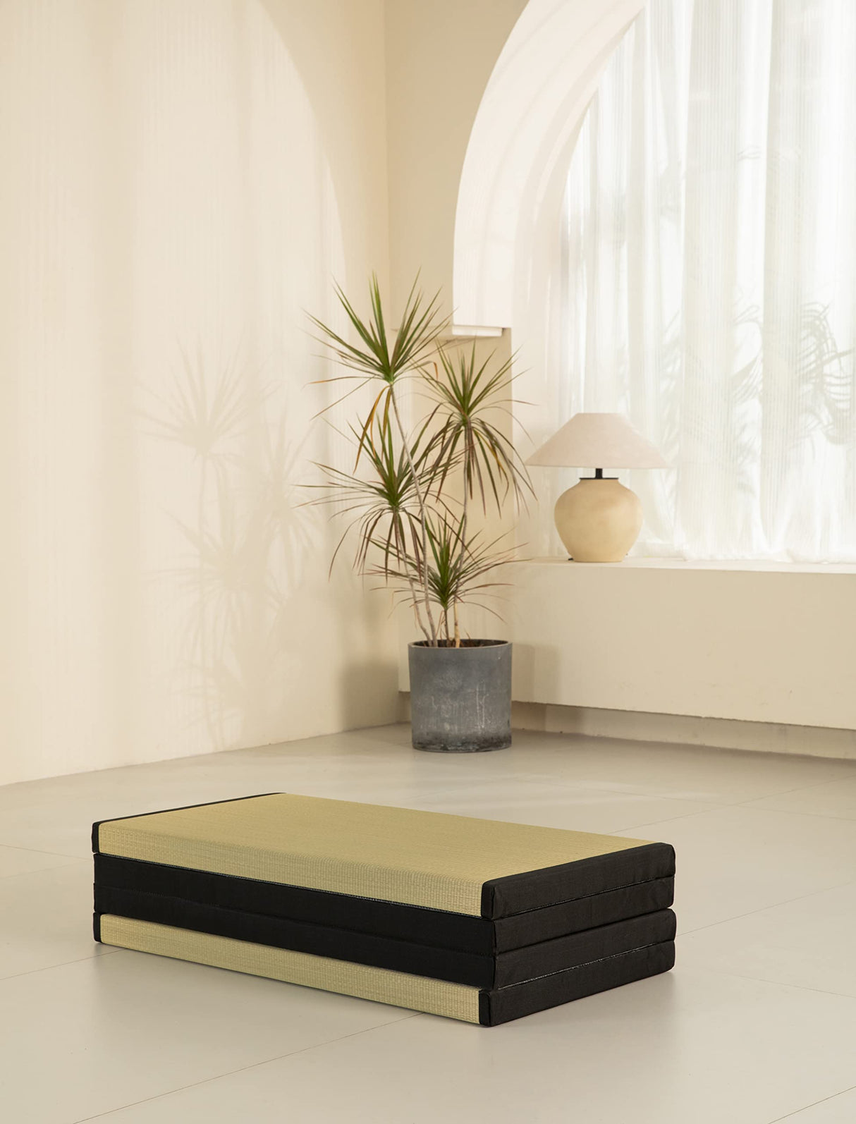 MustMat Thick Tatami Mat Twin XL Floor Mattress Japanese Tatami Bed with Storage Bag 39 x 80 x 2 in (Black) MustMat