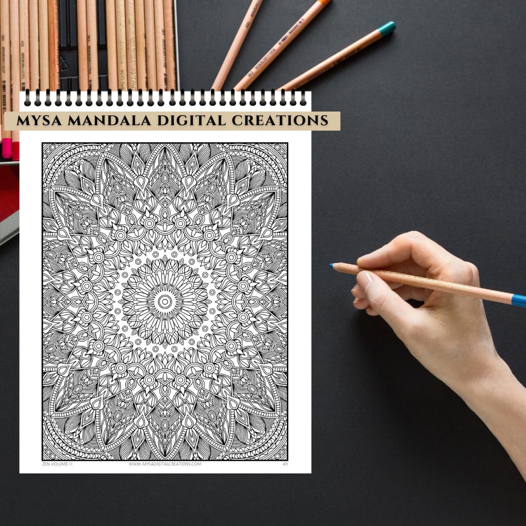 Intricate Patterns Adult Coloring Book - Zen Mandalas Series - Volume III WoodArtSupply