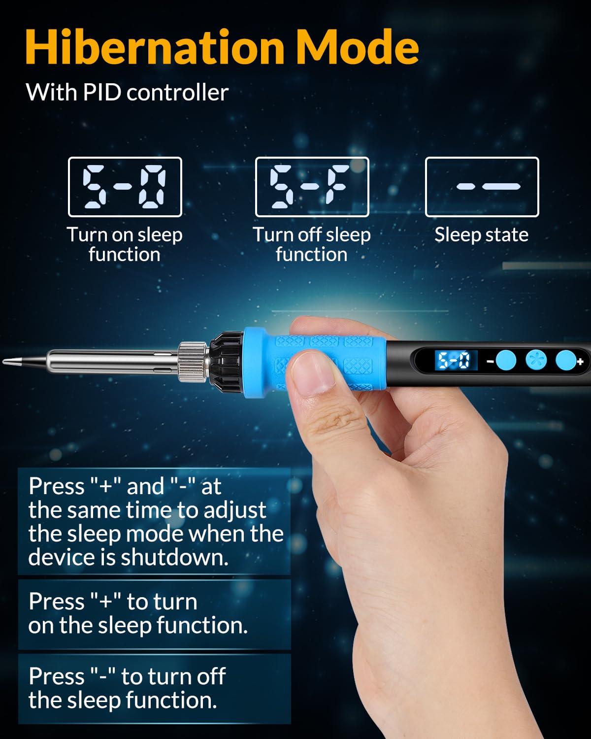 Soldering Iron Kit, 100W High Power Soldering Iron, Fast Heating, Digital Display Temperature Control Accurate 356°F-896°F, Portable Soldering Kit with Protective Cap, Automatic Sleep Mode Aucanla