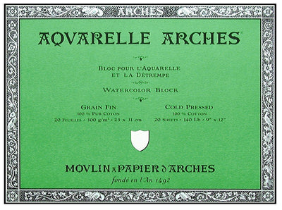Arches Watercolor Block, Cold Press 9"X12"