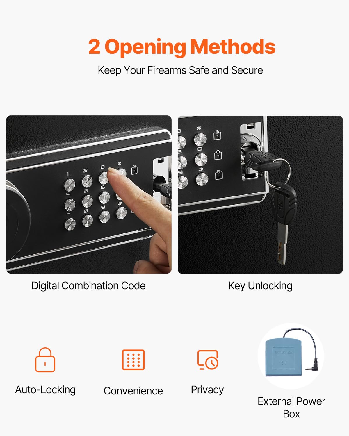 VEVOR Gun Safe, 8-10 Rifle Safes with Quick Access Digital Keypad, Anti-Theft Design Locking Gun Cabinet, Easy to Install, Tall Home Security Safe with Removable Shelf for Rifles Shotguns Pistols VEVOR