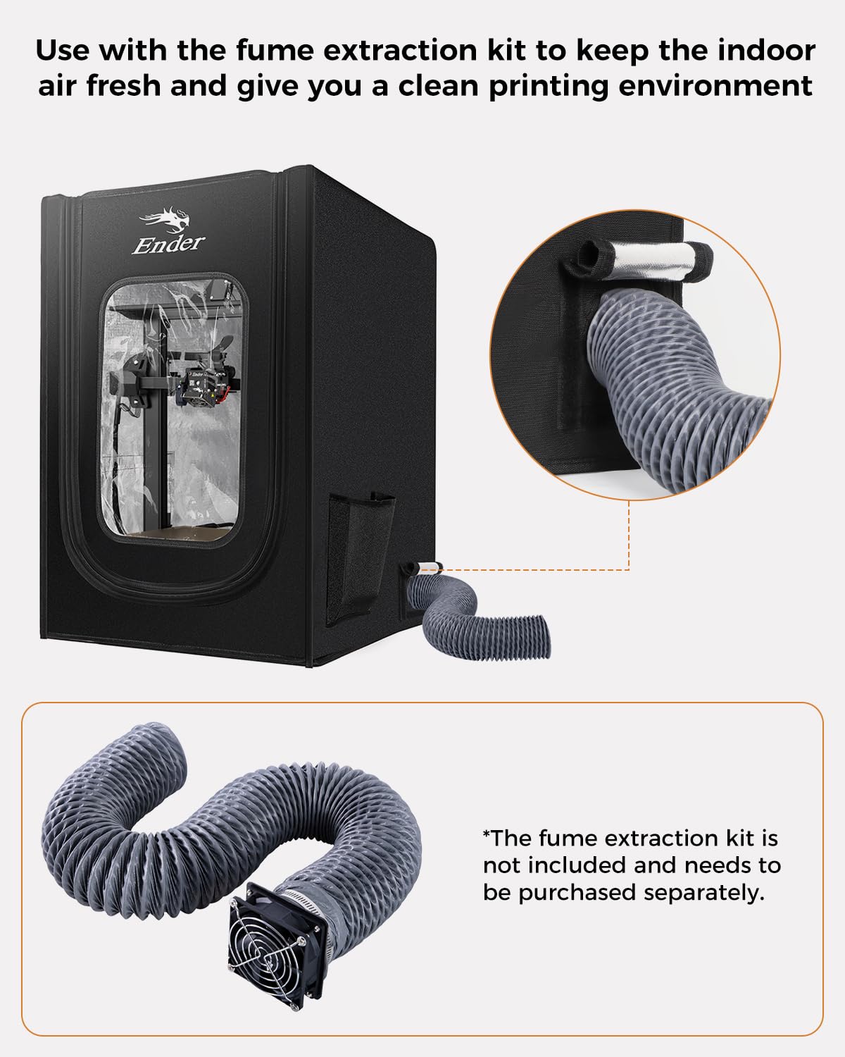 Creality Official 3D Printer Enclosure With Fan Interface Fireproof and Dustproof Constant Temperature Dust Cover 480*600*720mm for Ender 3/Ender 3V2/Ender 3S/S1/S1 Pro/Ender 3Pro/Ender 3 Neo/3 V2 Neo Creality