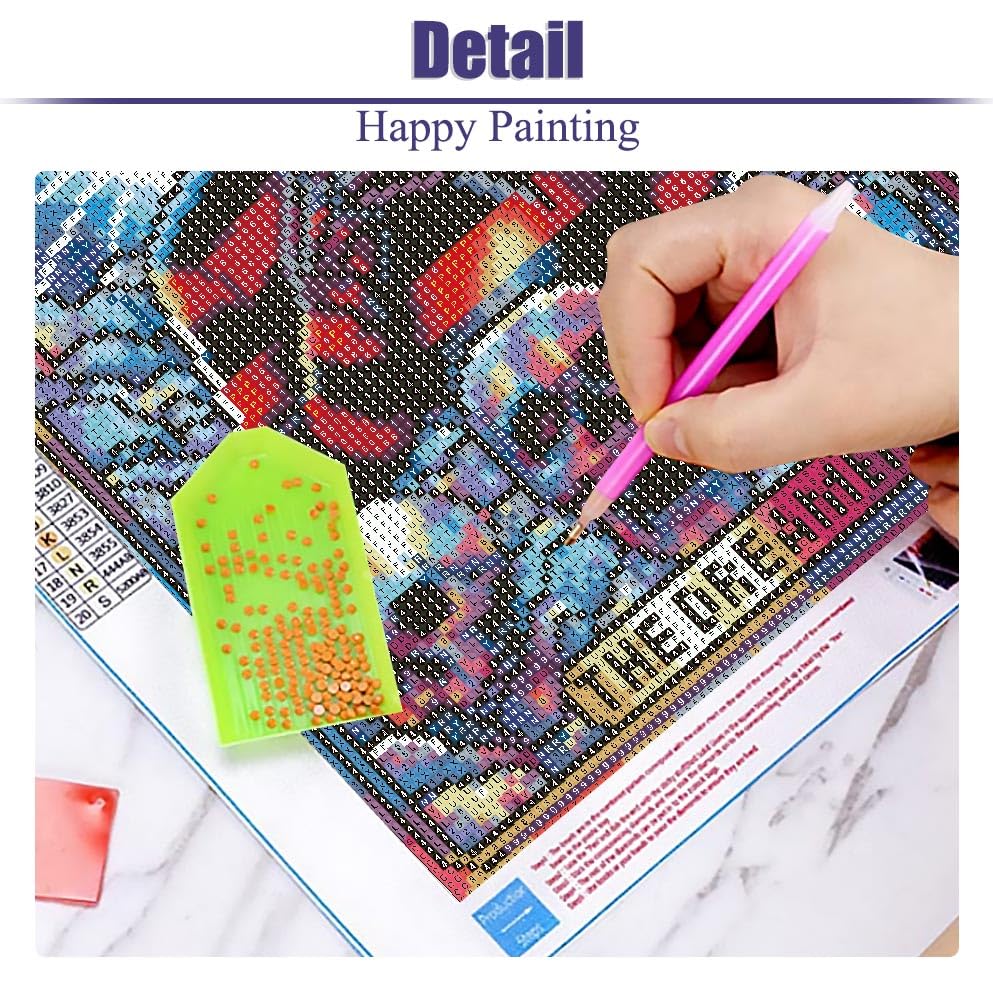 6 Packs Halloween Diamond Painting Kits for Adults, DIY Horror Diamond Art Kits for Beginners, 5D Full Drill Crystal Arts and Crafts Gem Art Painting Kits for Home Wall Decor Festival Gift (30*40cm) LWZAYS