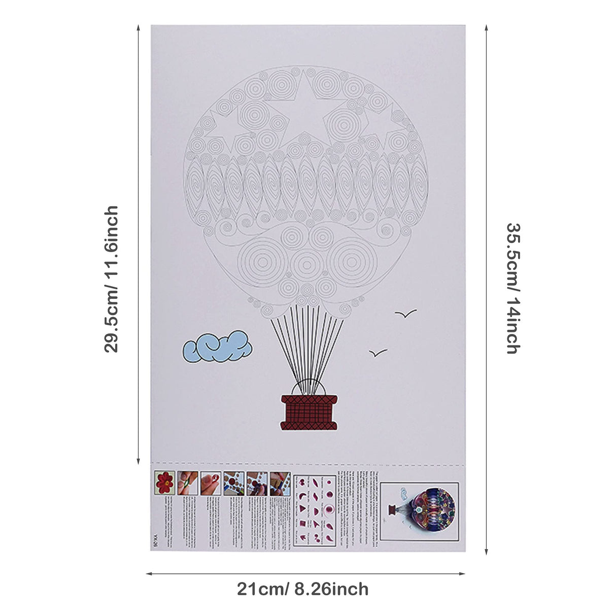 Woohome 48 PCS Paper Quilling Kit, Paper Quilling Making Drawing Design, Strips Quilling Paper and Papers Quilling Tools for Quilling Art Paper DIY Drawing Handcraft Handmade, Home Decoration Woohome