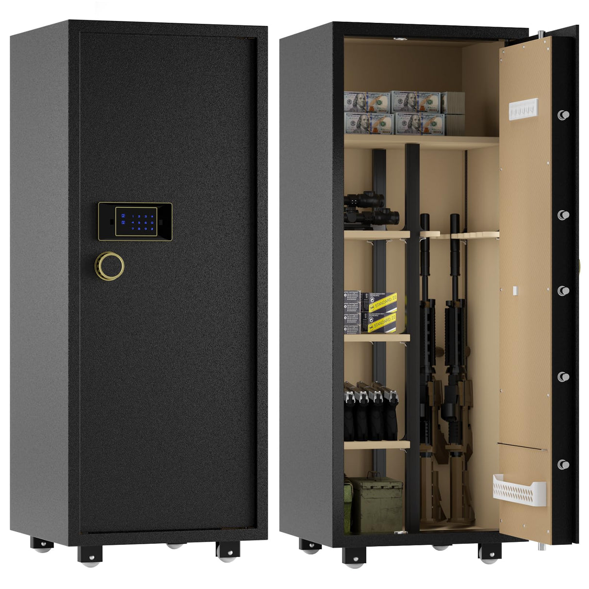 TIGERKINGγπππ πππγ π―ππππ π«πππ 6-8 Gun Safe, Large Gun Safes for Home Rifle and Pistol, Gun Cabinets for Rifles and Shotguns with 3 Removable Shelf TIGERKING