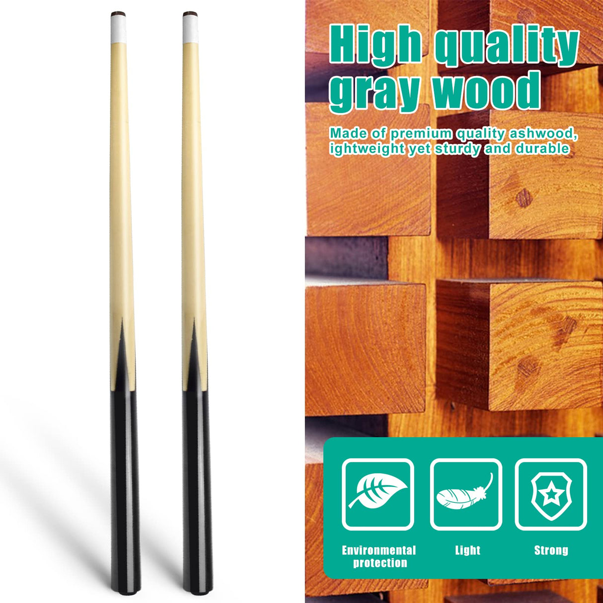 VANLAN Billiard House Cue Sticks Pool Cues 2-Piece 36 Inches Billiard Tips 13mm House Bar Billiard Cue Sticks Hardwood Cues Set of 2 (36" Set of 2) VANLAN