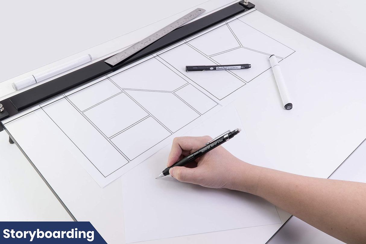 Pacific Arc Drafting Board, Portable Drafting Table with Parallel Bar, 20 x 26 Inches Pacific Arc