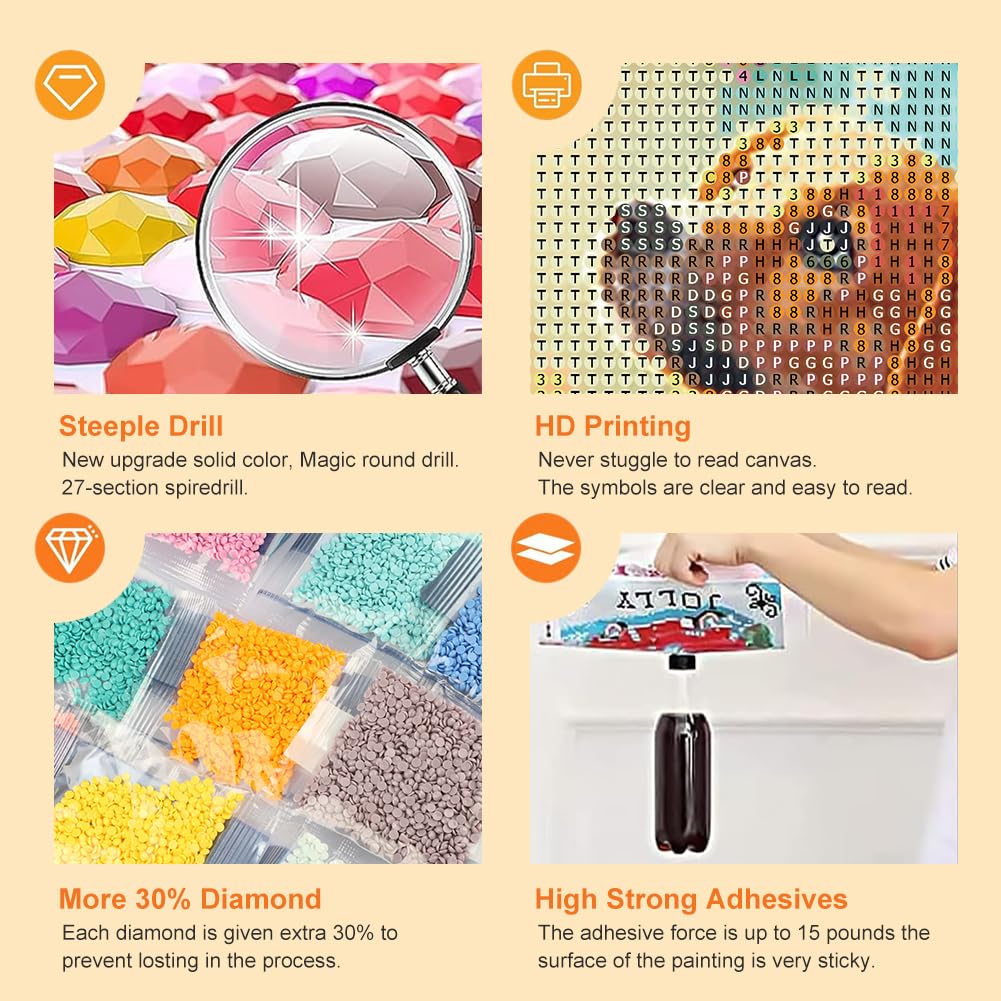 WSLWXSHM Diamond Painting Kits for Adults Dog, Butterfly Round Full Drill Diamond Art Kits, 5D DIY Paint with Diamonds Crafts for Home Wall Decoration Gifts 12×12Inch, Animal WSLWXSHM