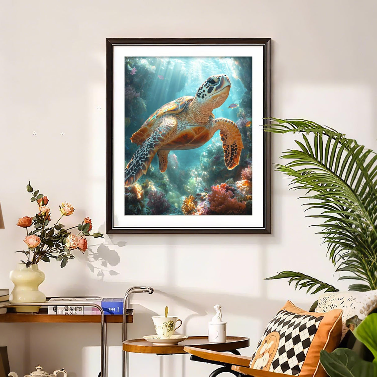 MBYAUYN Diamond Art Kits for Adults, 5D Animal Diamond Painting, DIY Sea Turtles Full Drill Gem Art Kits and Crafts for Adult, Beginners As Wall Decor and Gift 12x16inch MBYAUYN