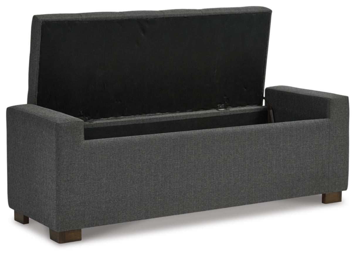 Signature Design by Ashley Cortwell Ottoman Tufted Entryway Storage Bench, Charcoal Gray Signature Design by Ashley