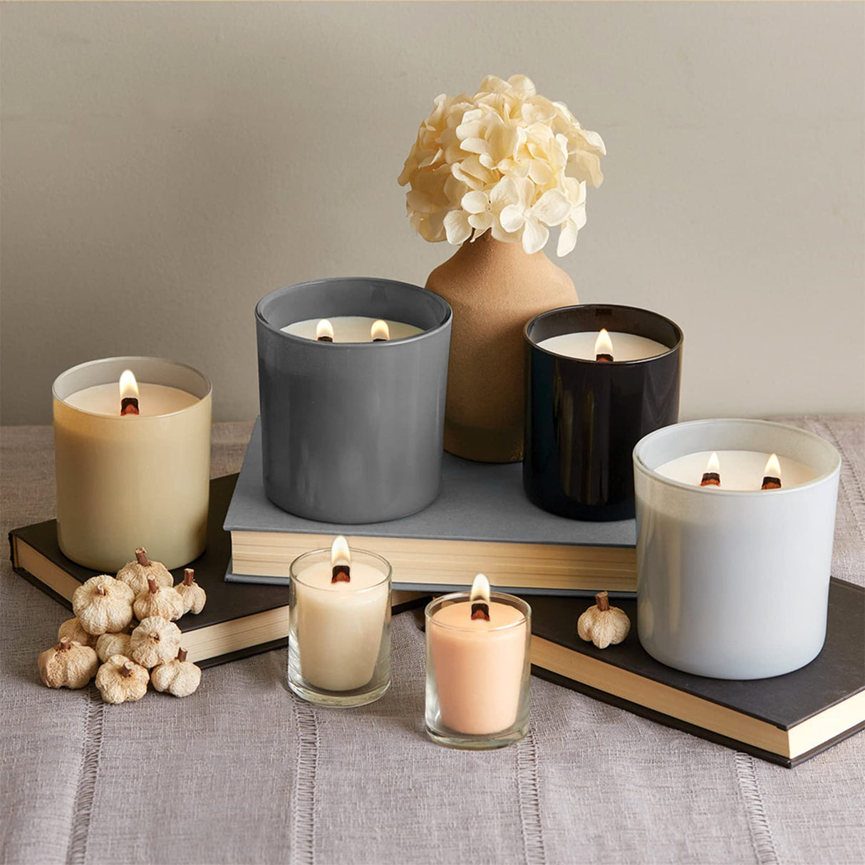 ZYNERY 100 Set Wood Wicks for Candles Making, Crackling Wooden Candle Wicks, Smokeless Candle Wick with Metal Base Labels (5.9x0.5 Inch) ZYNERY