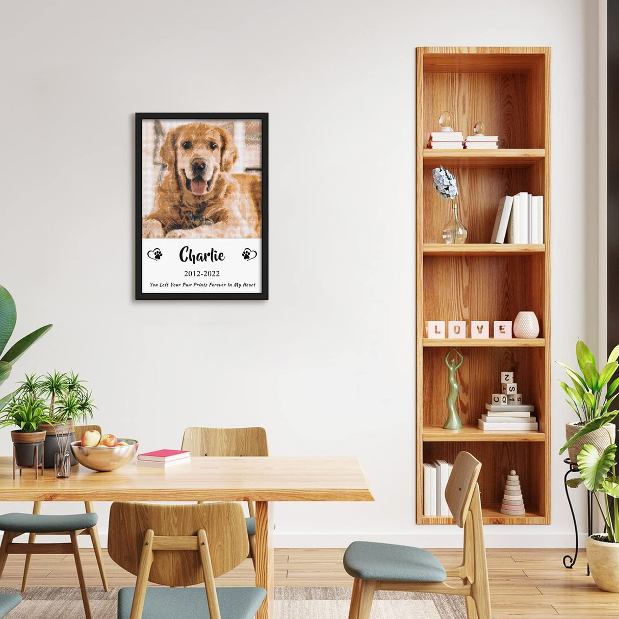 DPDP Personalized Pet Memorial Gifts β Custom Diamond Painting Kits with Photo Text, Sympathy Pet Remembrance for Loss of Animal Dog Cat (Round Drill, 11.8Γ15.7 Inch) 11.8Γ15.7inch/30Γ40cm DPDP