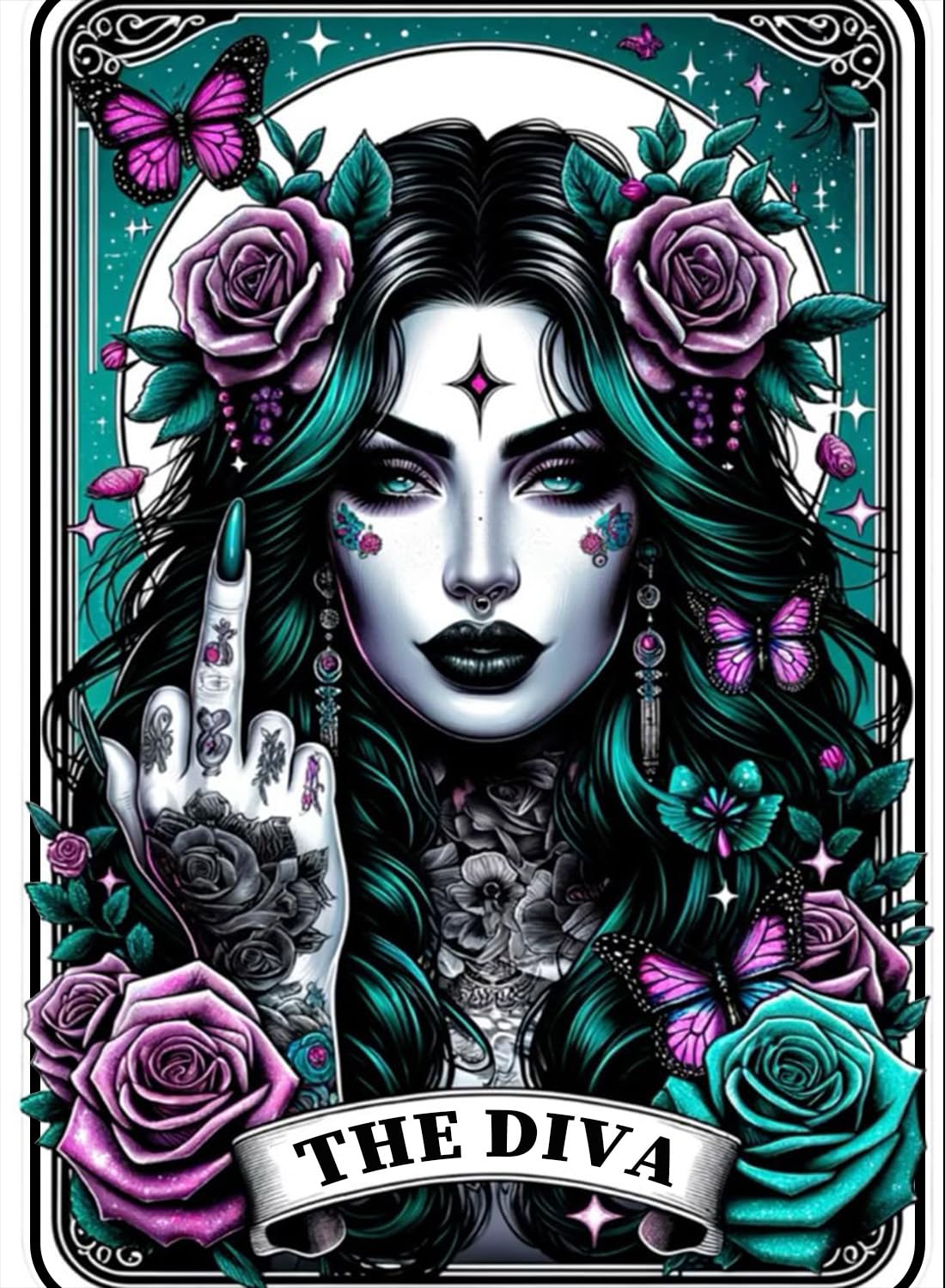 GOUOYANA Gothic Diamond Art Kits for Adults, Tarot Card Diamond Painting, Diamond Painting Cards, DIY Full Rhinestone 5D Diamond Painting Kits (Gemstone Craft), Home Wall Decoration (12x16 inch) GOUOYANA