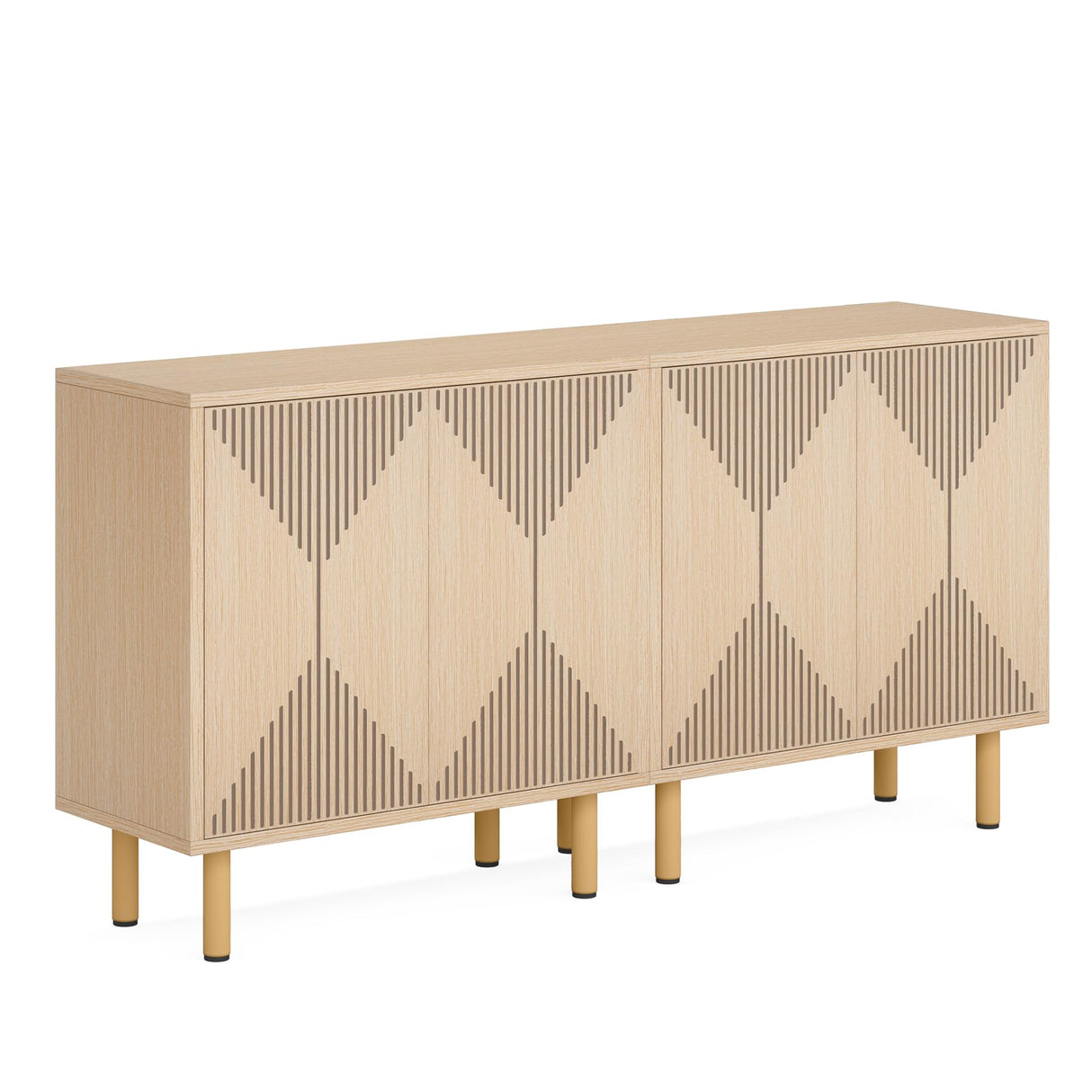 Tribesigns Modern Natural Storage Cabinet, Freestanding Floor Cabinet, Classic 59 inches Sideboard, Wood Buffet Cabinet with Doors, Large Storage Cabinet for Living Room, Dining Room, Garage Tribesigns