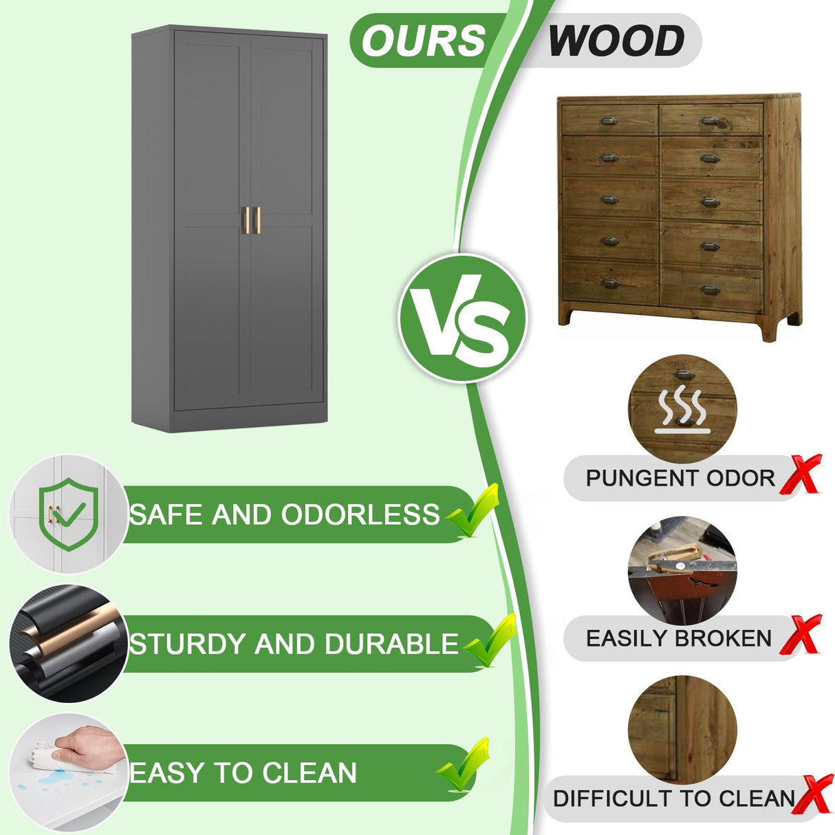 60''metal storage room cabinet, black unique look, freestanding storage room cabinet, storage cabinet with door and 4 adjustable shelves, can be used in office, garage, bedroom, kitchen TIMELESS PIECES