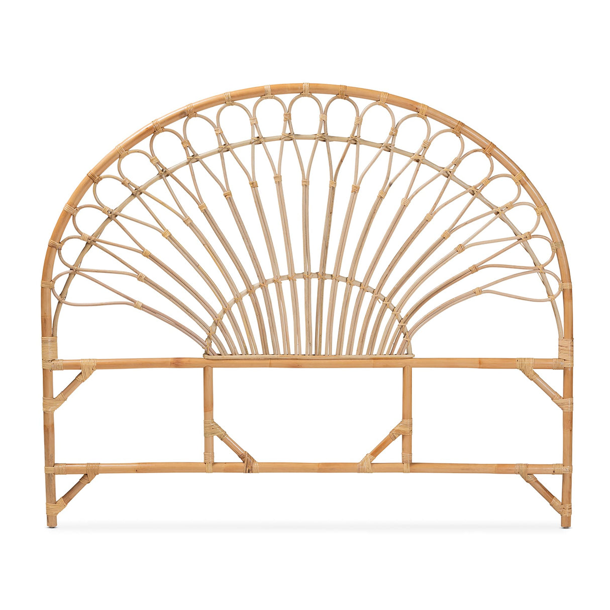 bali & pari Devereaux Modern Bohemian Natural Rattan King Size Standalone Headboard bali & pari