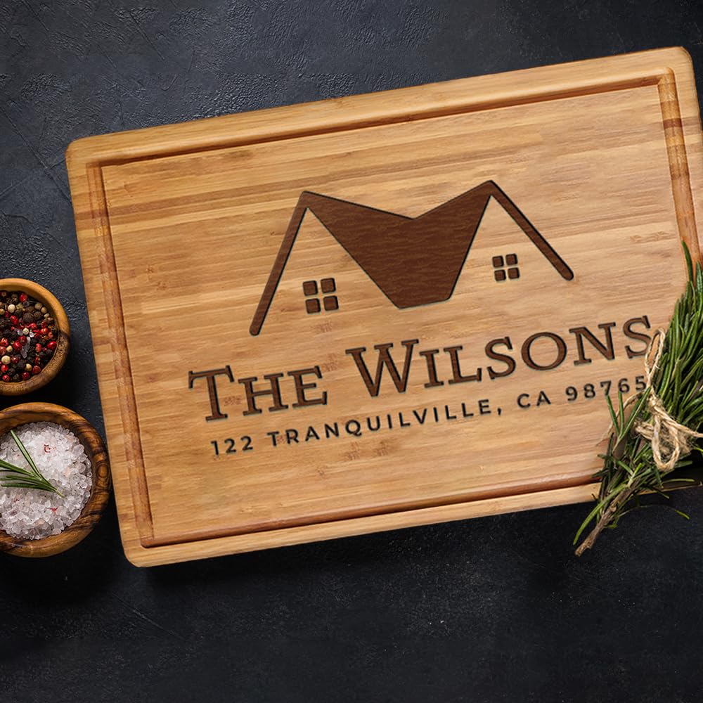 Personalized Cutting Board Housewarming Gifts, Custom Engraved New Home Gift Ideas, Realtor Closing Gifts for First Time Home Buyers, New Neighbor Home Sweet Home Gift GIFTS TO ENGRAVE