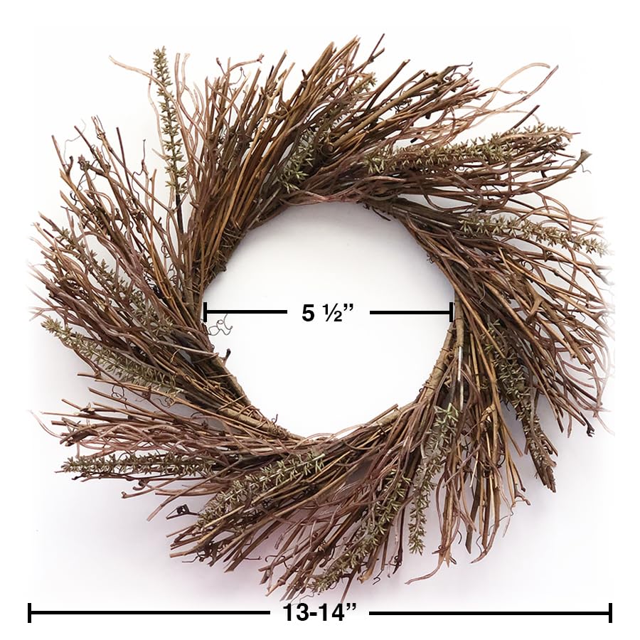 Small Wreath - Rustic Farmhouse Living Room Decor with Wreath Frame & Seasonal Wreaths - Stylish Home Wall Decor for Living Room, Entryway & Kitchen by Foundations Decor, Fall Foundations Decor