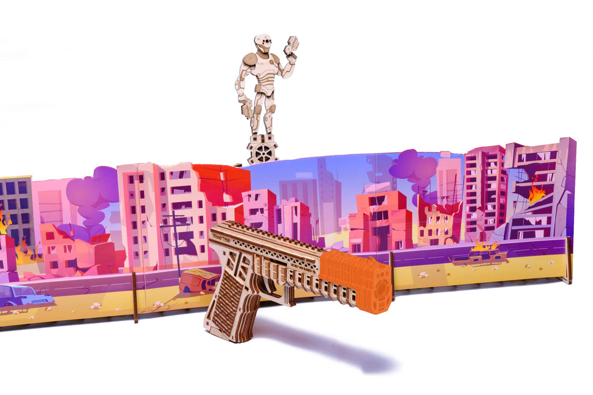 Wood Trick Electric Shooting Target Game 3D Wooden Puzzles for Adults and Kids to Build - Target Shooting Games for Kids and Adults - Wooden Model Wood Trick