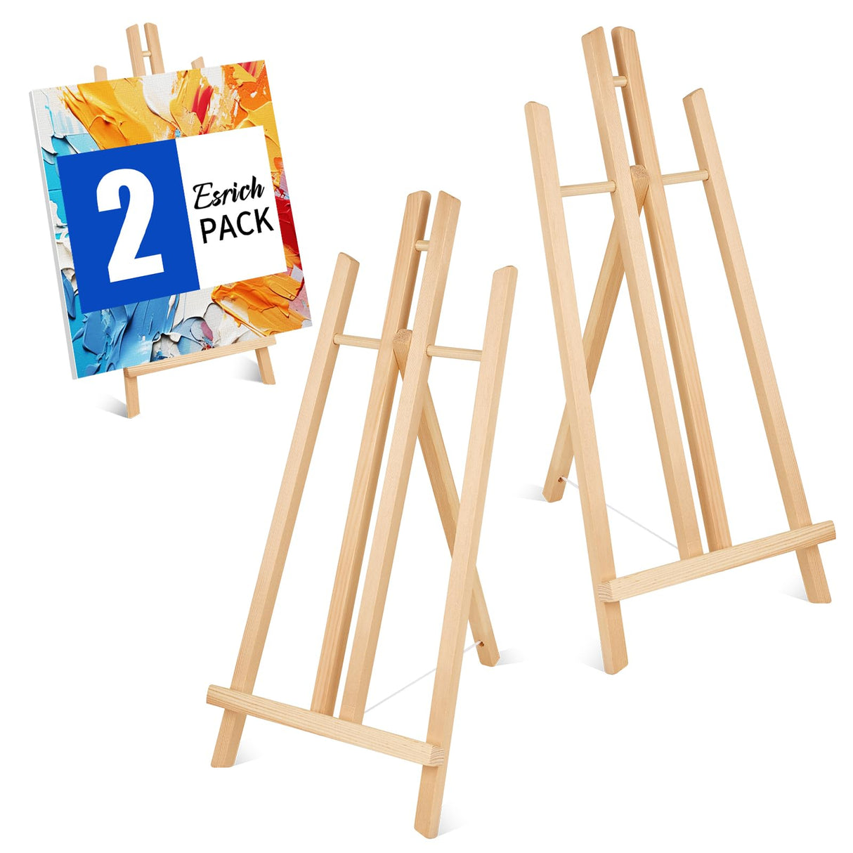 ESRICH 2pcs 17 Inch Tabletop Easels, Easel Stand for Painting,Tripod, Painting Party Easel, Kids Student Desktop Easel for Painting,Paint Easel for Canvas Painting ESRICH
