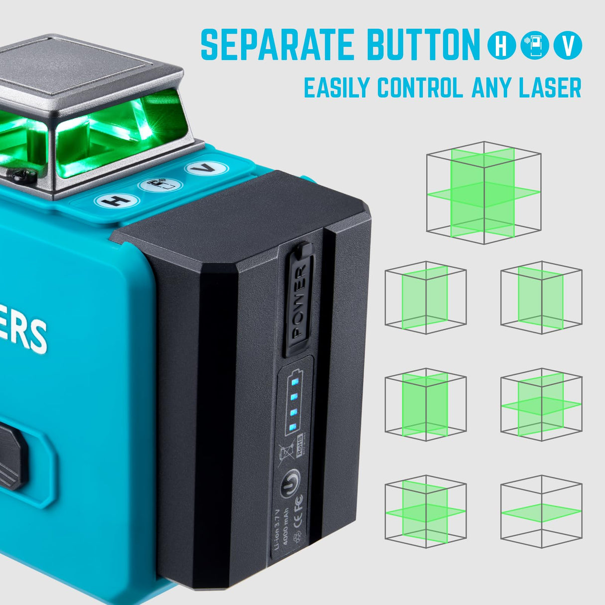 KEZERS Laser Level with Tripod,3 x 360 Self Leveling Laser Level, Green Laser Level Line Tool for Picture Hanging,Construction,Remote Controller,Rechargeable Battery,L-Bracket & Carry Pouch Included KEZERS