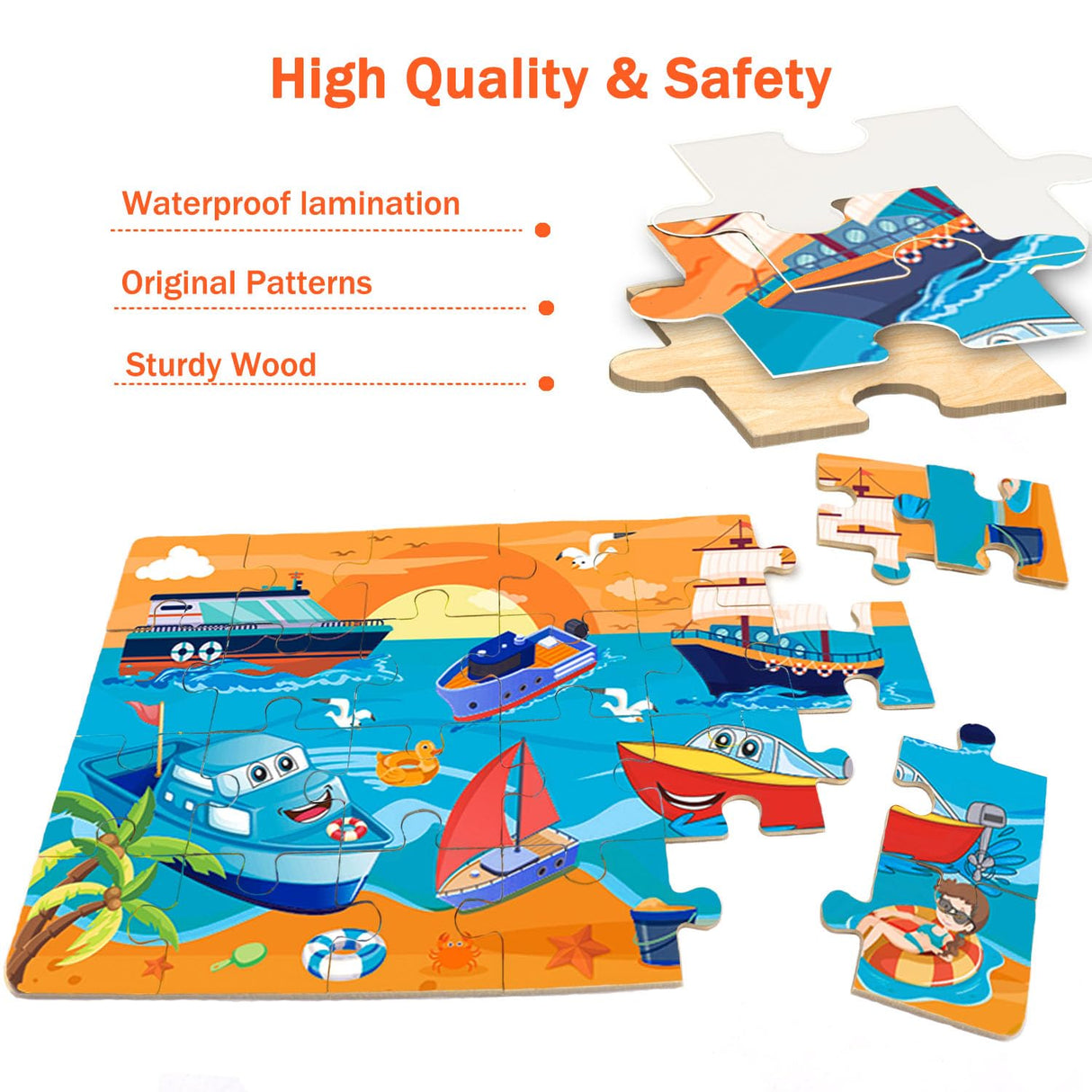 Puzzles for Kids Ages 4-6,24 Pieces Wooden Puzzles for Toddlers Ages 3-5 4-8 3 4 5 6 3-4 Year Olds.4 Pack Car Puzzle Set Children Jigsaw Puzzles for Boys and Girls Educational Learning Toys DQRRZ