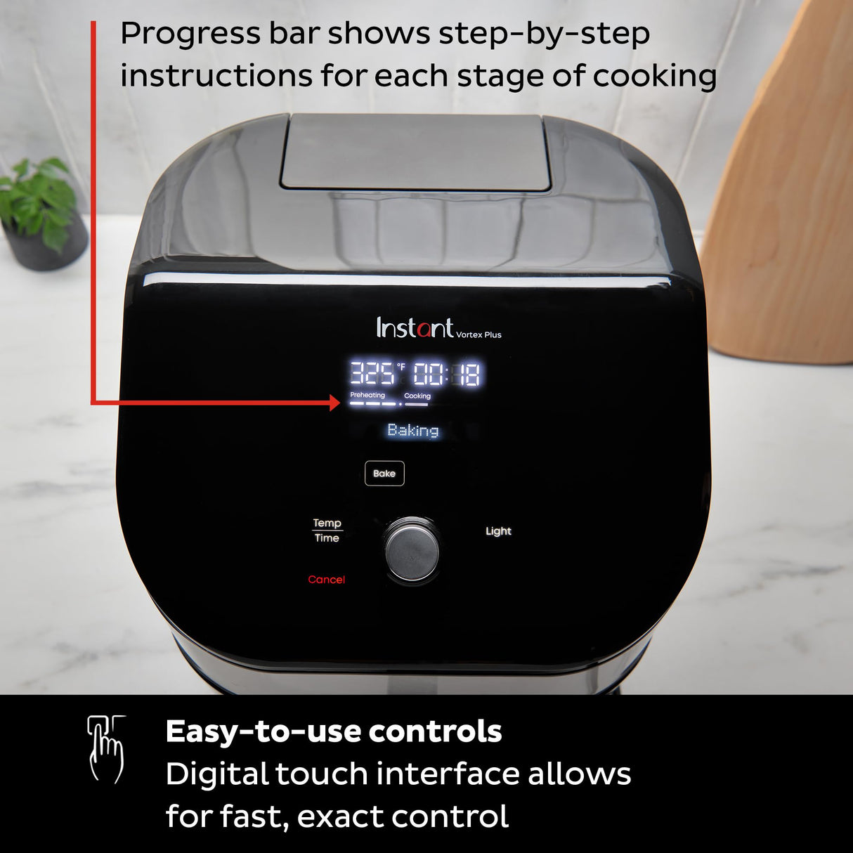Instant Vortex Plus 6QT Air Fryer with Odor Erase Technology, 6-in-1 Functions that Crisps, Roasts, Broils, Dehydrates, Bakes & Reheats, 100+In-App Recipes, from the Makers of Instant Pot,1700W,Black Instant Pot