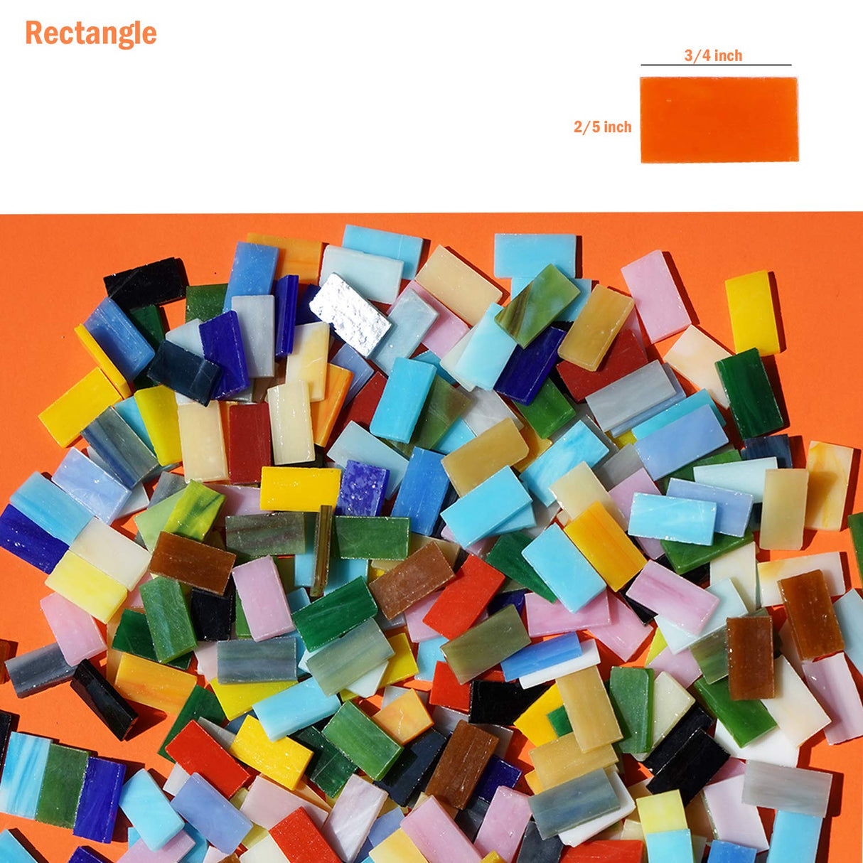 Lanyani 1050 Pieces Mixed Shapes Glass Mosaic Tiles for Crafts, Colorful Stained Glass Pieces for Mosaic Projects Lanyani