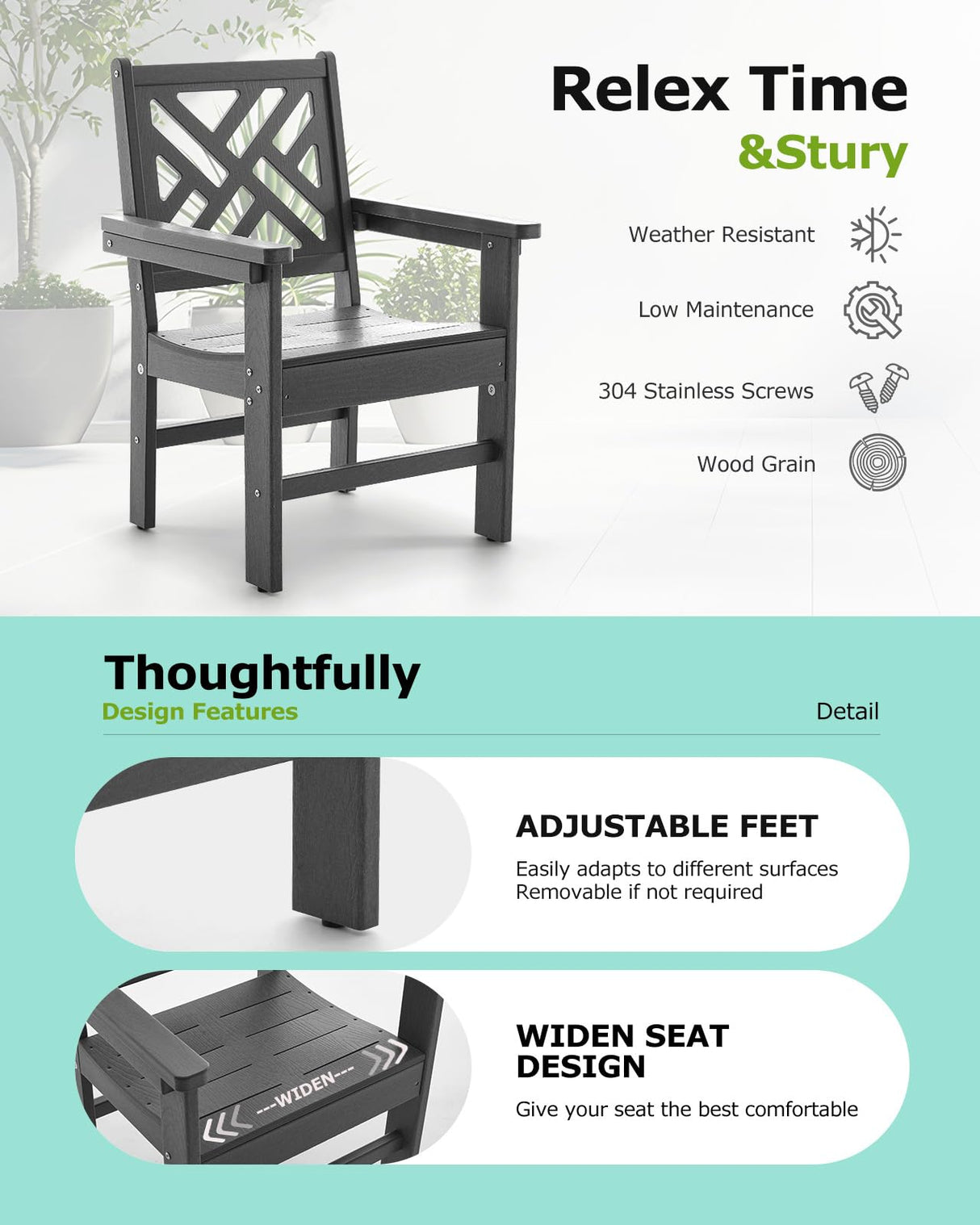 AXMOLM 12 Piece HDPE Outdoor Dining Set for 10, Patio Dining Furniture Set with 2 Table and Umbrella Hole, Outdoor Table and Chairs for Garden, Poolside, Backyard, Deck AXMOLM