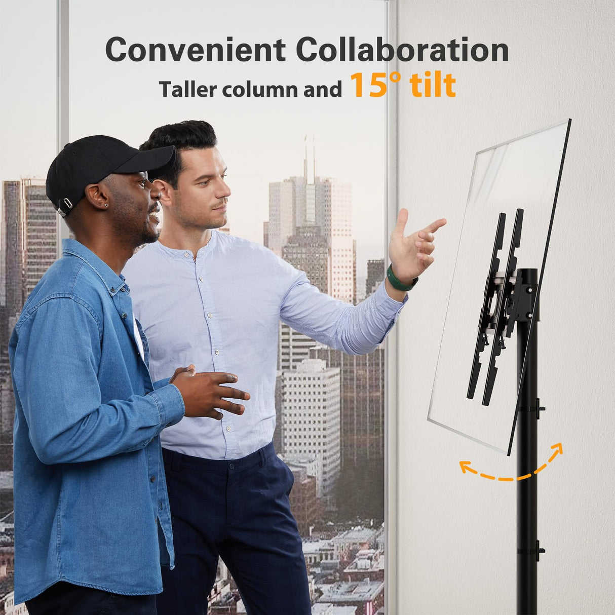 Perlegear Rolling TV Stand for 23-60 Inch LCD LED OLED 4K Smart TVs Holds up to 88lbs, Mobile TV Stand with Height Adjustable, Tilting TV Cart with Locking Wheels Max VESA 400x400mm, PGTVMC16 Perlegear