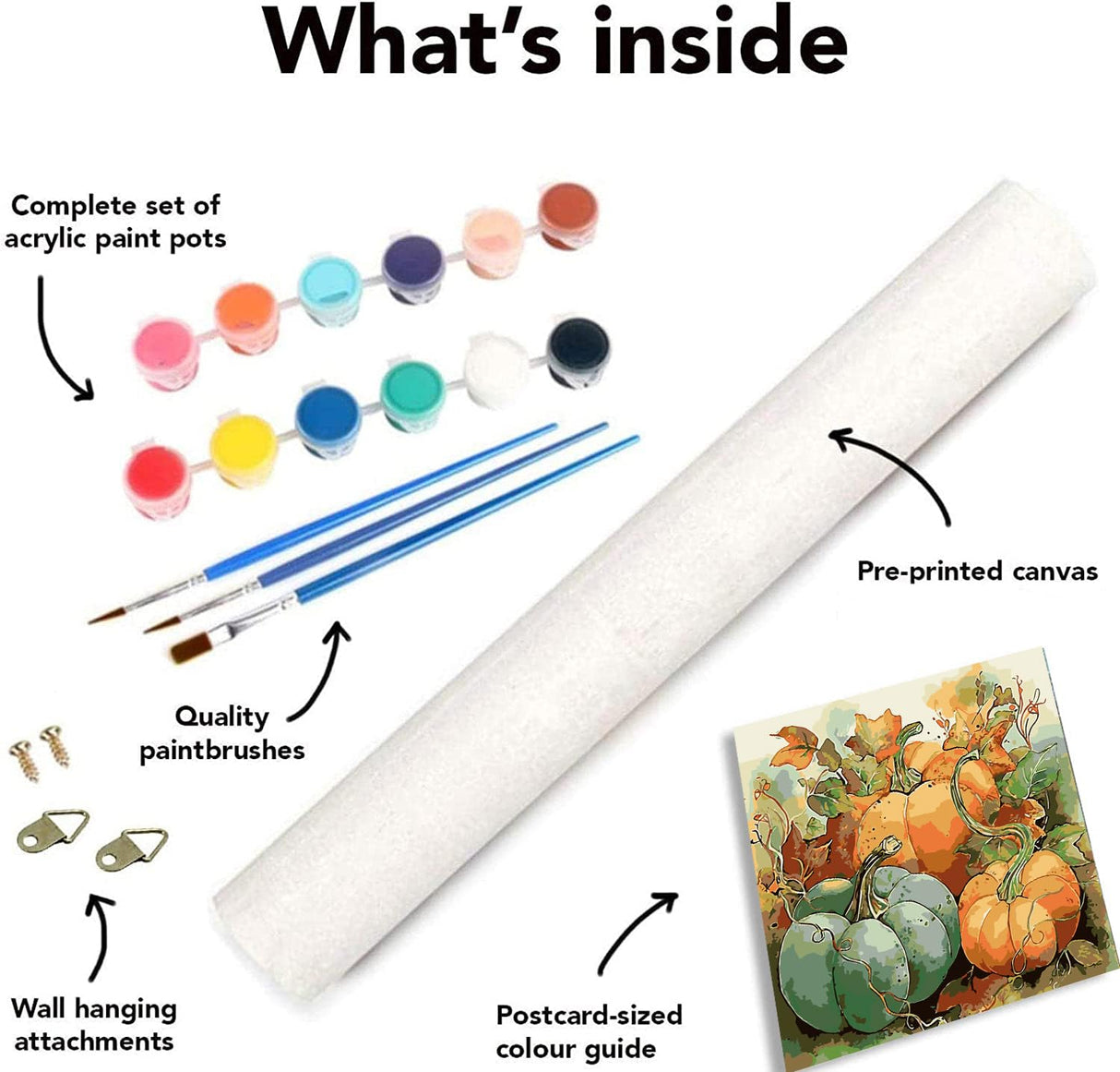 Apcufir Pumpkins Paint by Numbers for Adults Beginners,Fall Paint by Number Kits,DIY Paint by Numbers on Canvas Oil Painting for Home Wall Decor16X16 Inch Apcufir