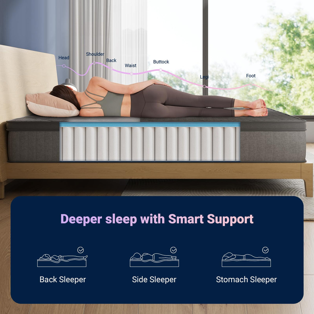 Avenco Twin Mattress, 14 Inch Twin Size Mattress in a Box, Medium Firm Hybrid Mattresses with Smarts™ Coil and Gel Memory Foam for Cool Night Sleep & Pressure Relief, CertiPUR-US Certified Avenco