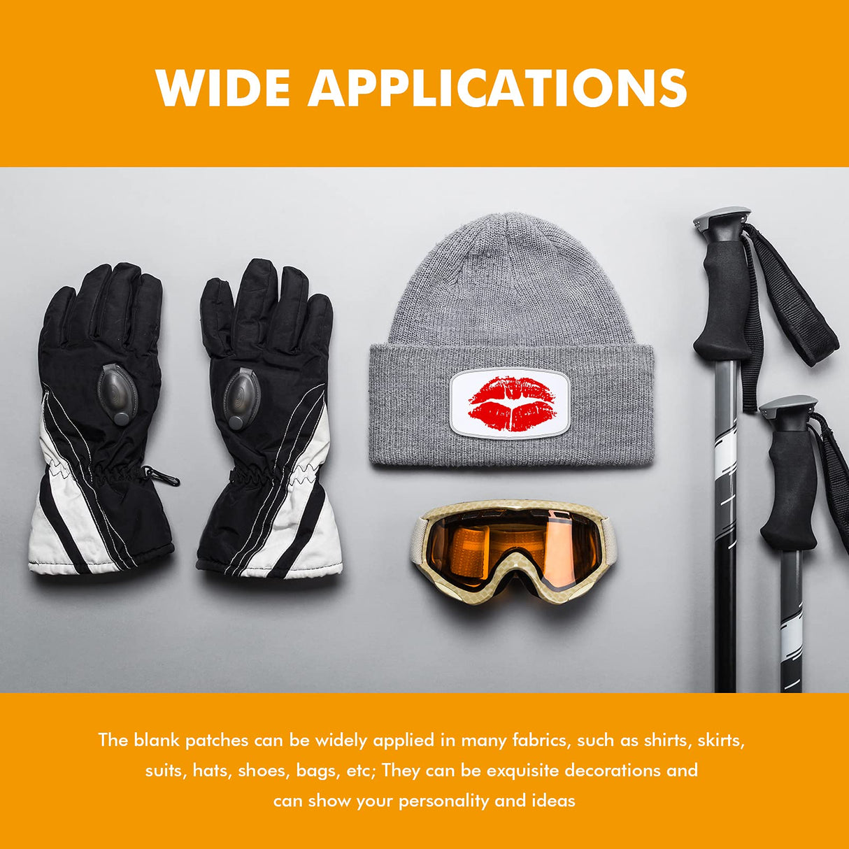 30 Pieces Sublimation Patches Fabric Iron-on Blank Patches 3 Shapes Repair Patches Sublimation Blank Hat Patch for DIY Crafts, Caps Clothes Shoes Bags Backpacks Uniforms (White Frame) Waydress