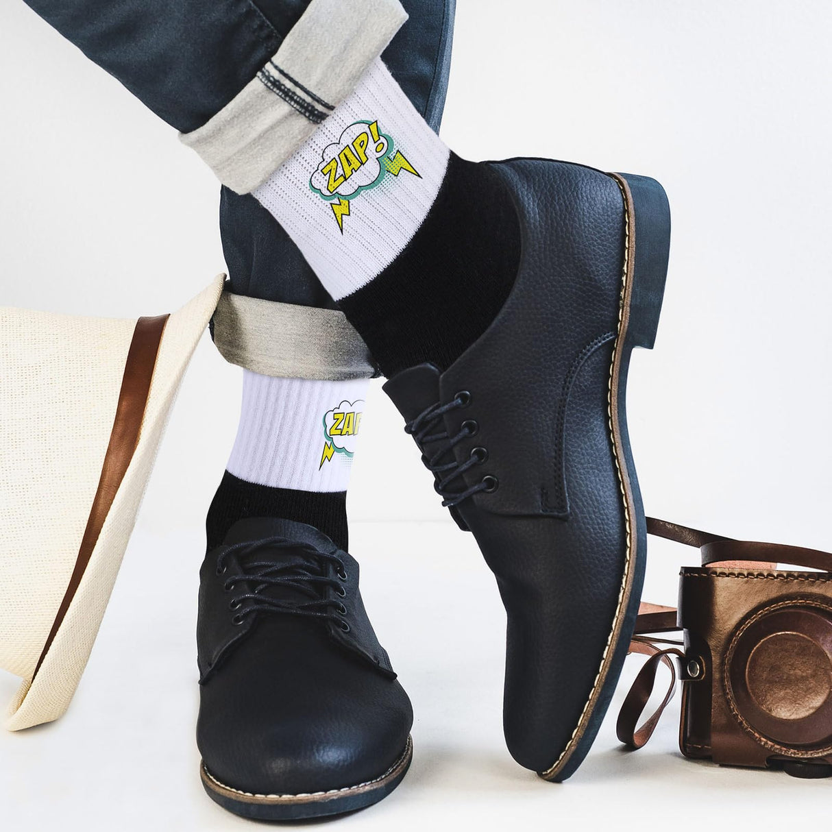 Cozypower 12 Pairs Sublimation Socks Blank Sublimation Printable Socks Heat Transfer Cotton Socks Unisex Athletic Crew Socks for Present DIY Personalized Socks Women Men Cozypower