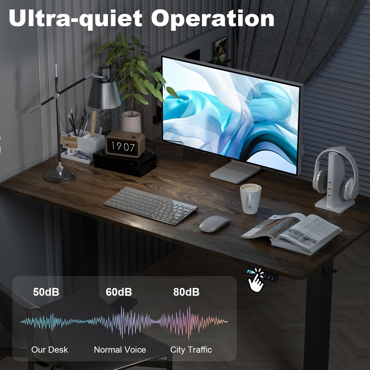 ExaDesk 48 * 24 Inches Electric Standing Desk, Adjustable Height Sit Stand Up Desk with 3 Memory Presets, Motorized Home Office Computer Gaming Workstation Desk, Espresso ExaDesk