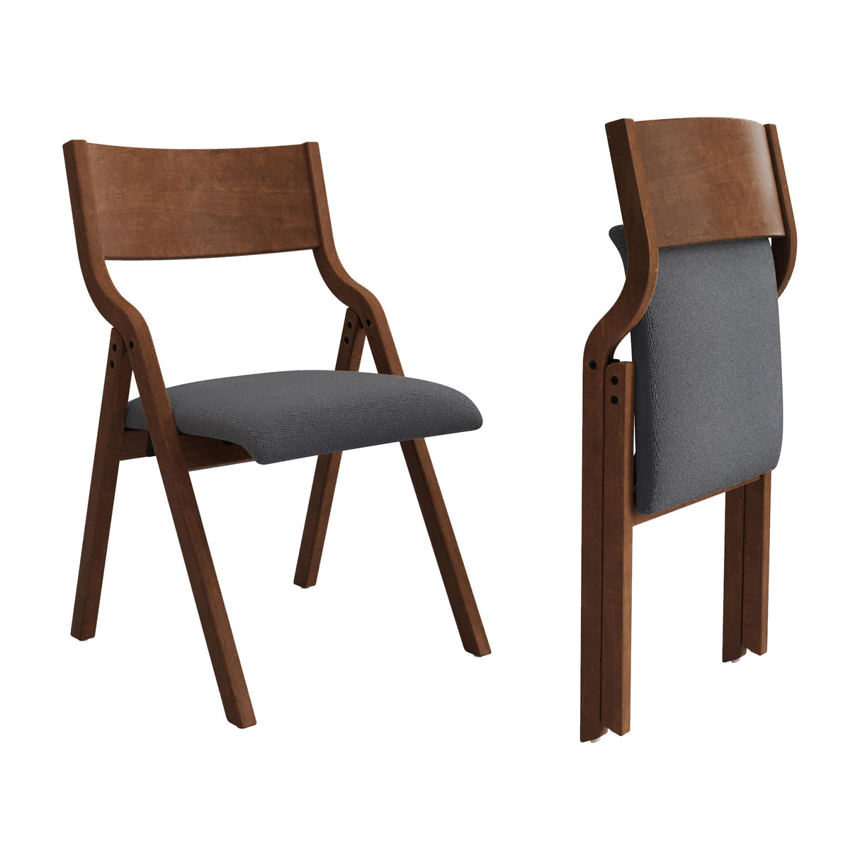 YOPTO Folding Wooden Chairs Set of 2 with Padded Seat,Portable Dining Chairs W/Ergonomically Designed Back and Cushion,for Dining Room,Restaurant,Kitchen,Office YOPTO