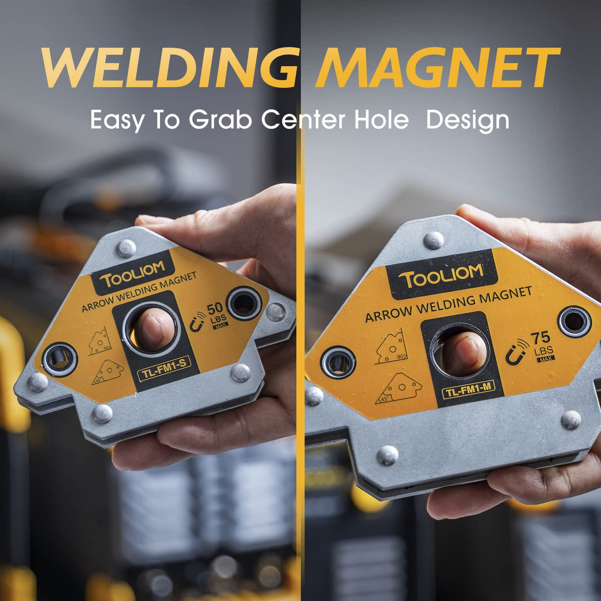 TOOLIOM Arrow Welding Magnets 6Pcs 25LB & 50 LB & 75 LB Strong Hold Magnetic Welding Holder Welder Magnet Set Welding Accessories TOOLIOM