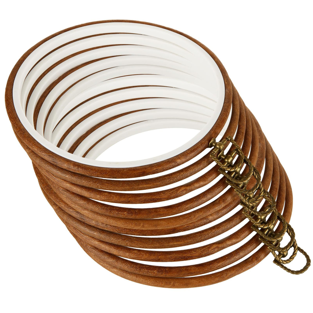 LOYORTY 10PCS Round Embroidery Hoops 8 Inch Imitated Wood Embroidery Frame Plastic Display Frame Ring Cross Stitch Hoops LOYORTY