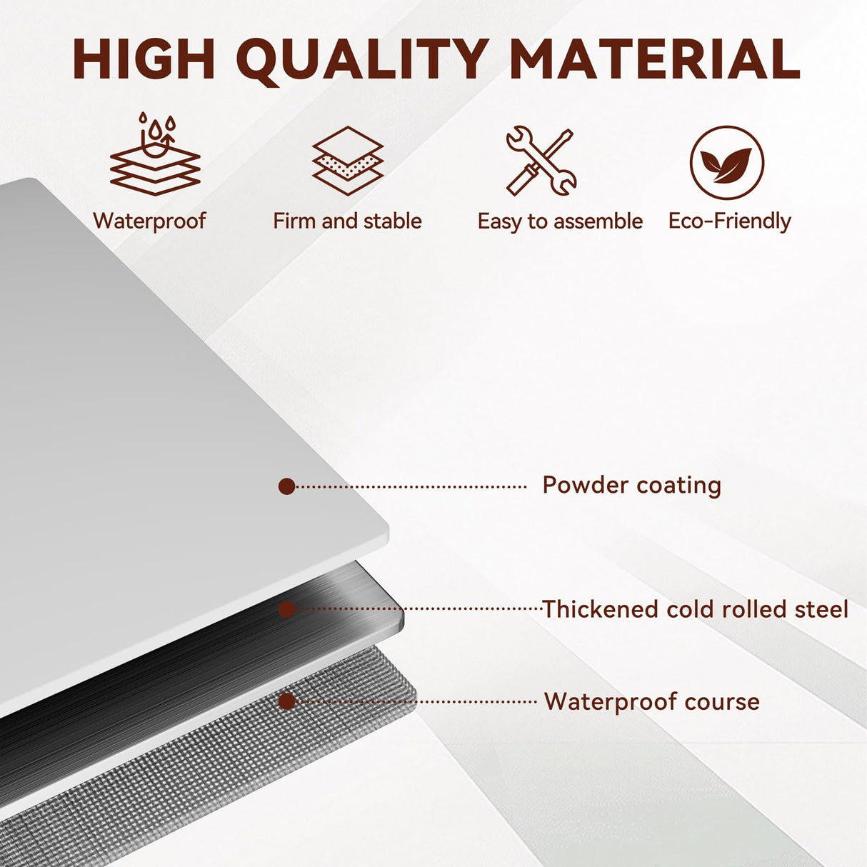 Kubohogar Display Cabinet with Glass Doors,71" Metal Curio Cabinets with 4 Adjustable Shelves, 5 Tier Display Case for Collectibles, Metal Storage Cabinet, White Kubohogar