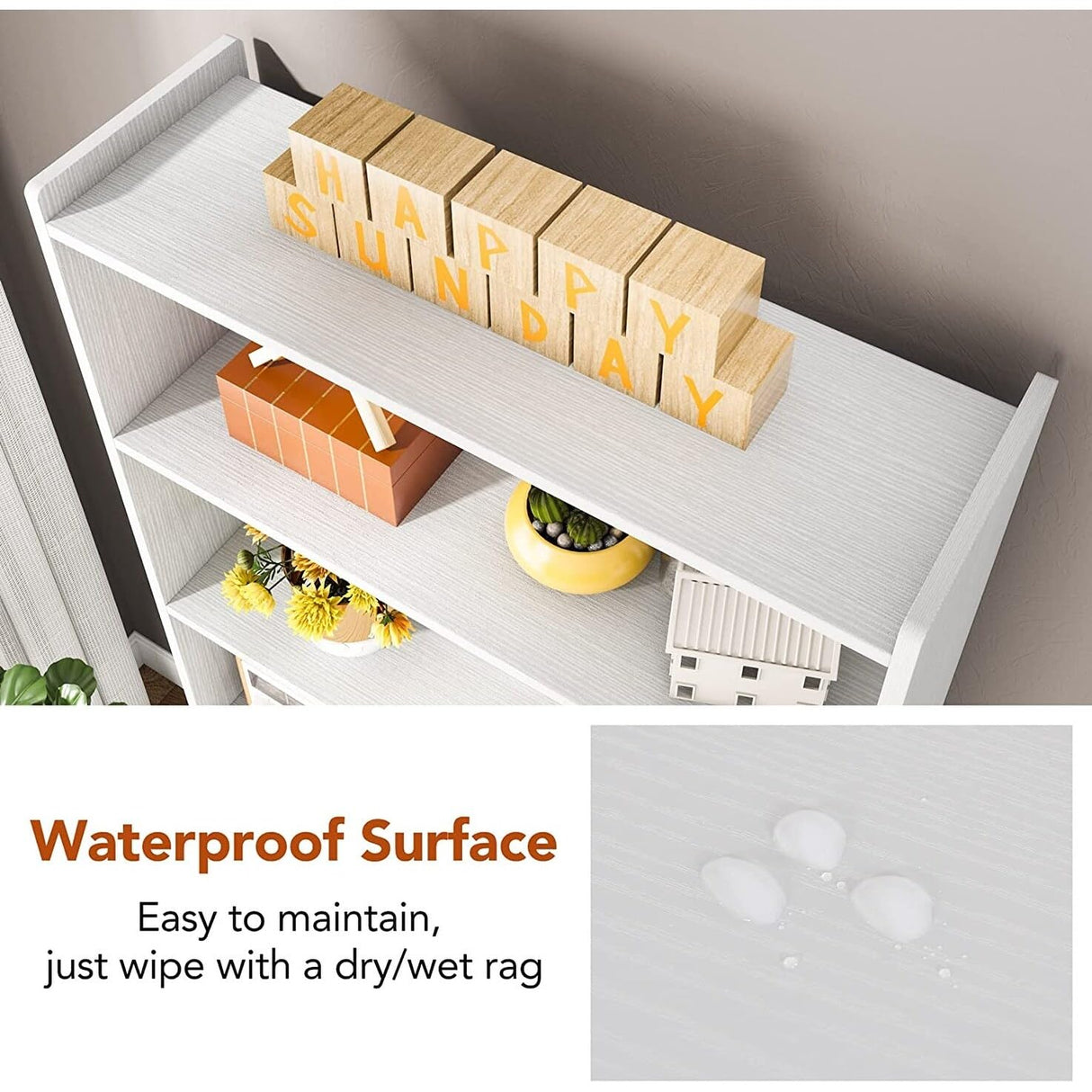 6-Tier Tall White Bookshelf - Classic Open Bookcase for Versatile Storage Overstock