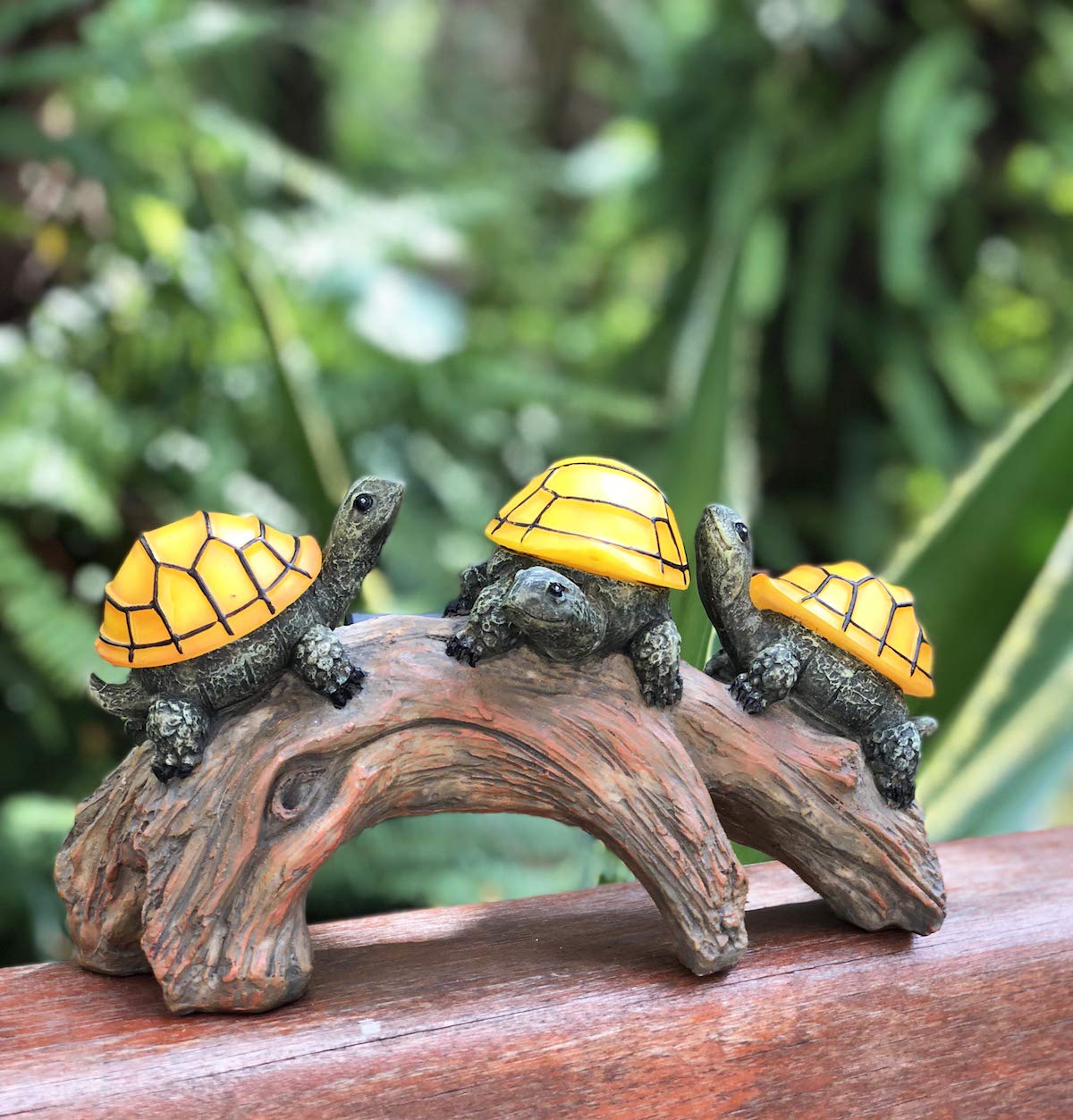 TIBLEN Solar Powered Turtles on Log Outdoor Decor - LED Garden Light, Outdoor Statues, Gifts for Mom, Grandma, Birthday - Turtle Solar Light for Outdoors TIBLEN