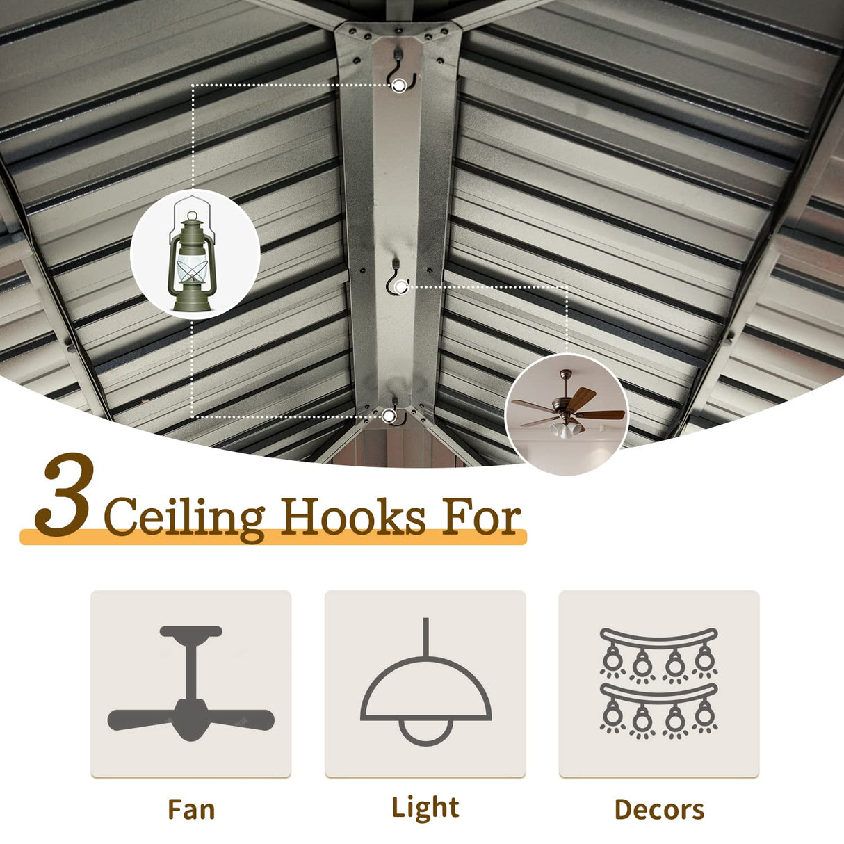 Domi 10' X 14' Hardtop Gazebo, Aluminum Metal Gazebo with Galvanized Steel Double Roof Canopy, Curtain and Netting, Permanent Gazebo Pavilion for Patio, Backyard, Deck, Lawn… domi outdoor living