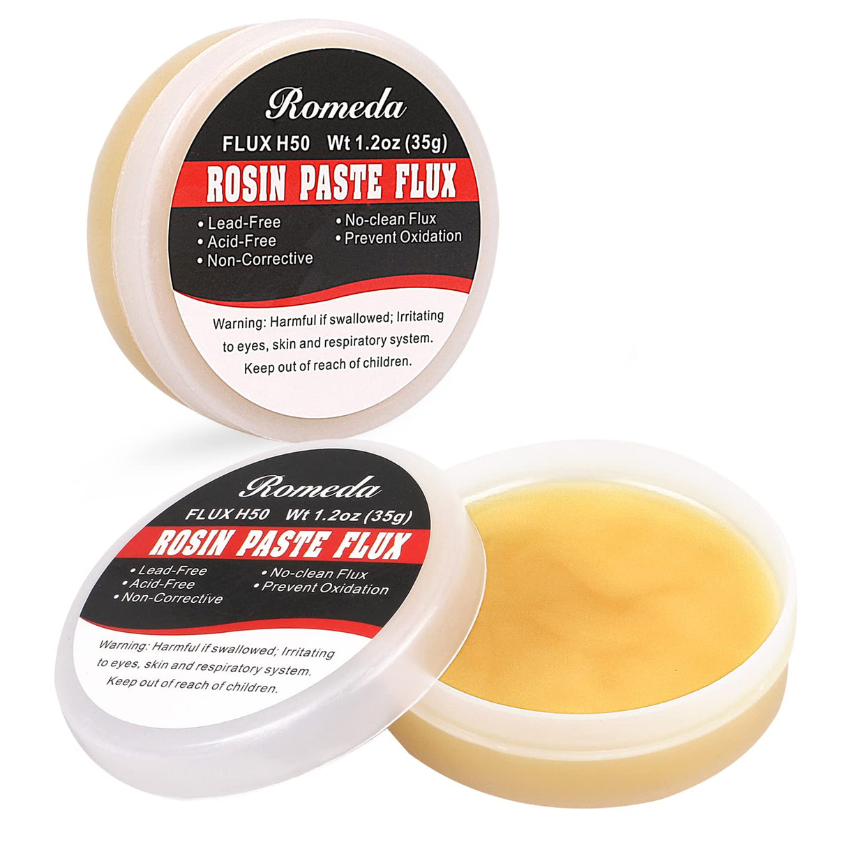 2 Jar Solder Flux, Flux for Soldering, Rosin Soldering Flux Paste for Lead-Free Electronics Soldering and Soldering DIY (1.2oz/35g in a Jar) Romeda