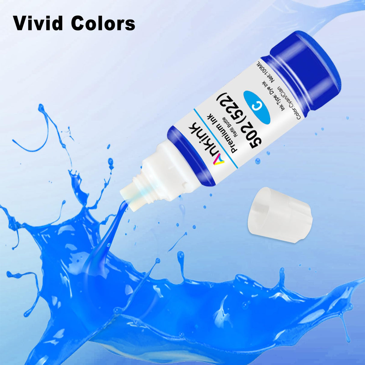 Ankink 502 T502 Ink Refill Bottles Replacement for Epson Ecotank ET 2850 ET-2760 ET-4760 ET 2750 ET-3760 ET-15000 ET-4850 ET-3710 ET-3850 ET-3750 ET-3830 ST-4000 ST-2000 Printer (3BK C M Y) Ankink