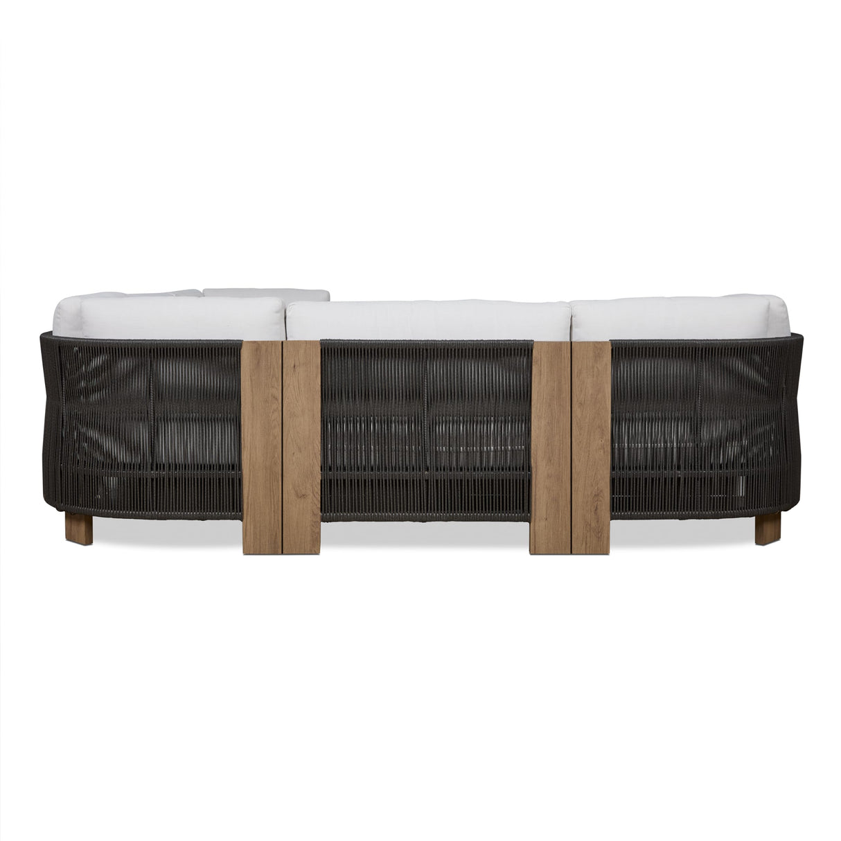 Real Flame Stratton 5 Piece Outdoor Patio Furniture Set, Sunbrella Fabric, Deep Seating Sectional Couch, Modular, Aluminum Frame, for Lawn and Backyard Real Flame